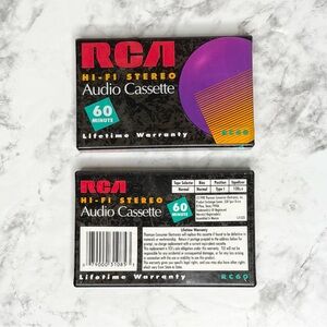 Set of 2 new, sealed vintage RCA Hi-Fi Stereo Audio Cassette tapes